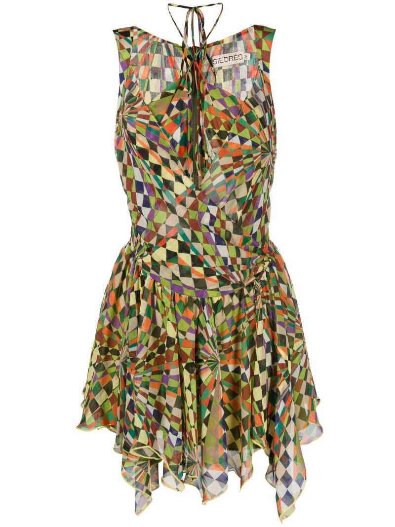 Multicolour Fia Graphic Print Mini Dress