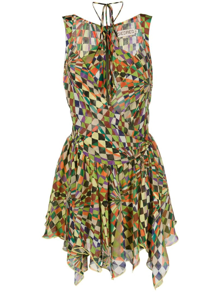 Multicolour Fia Graphic Print Mini Dress