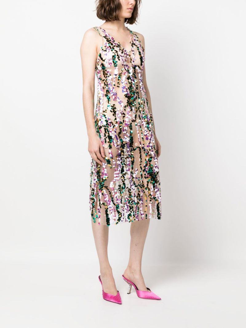 Multicolour Rhode Sequin Embellished Midi Dress