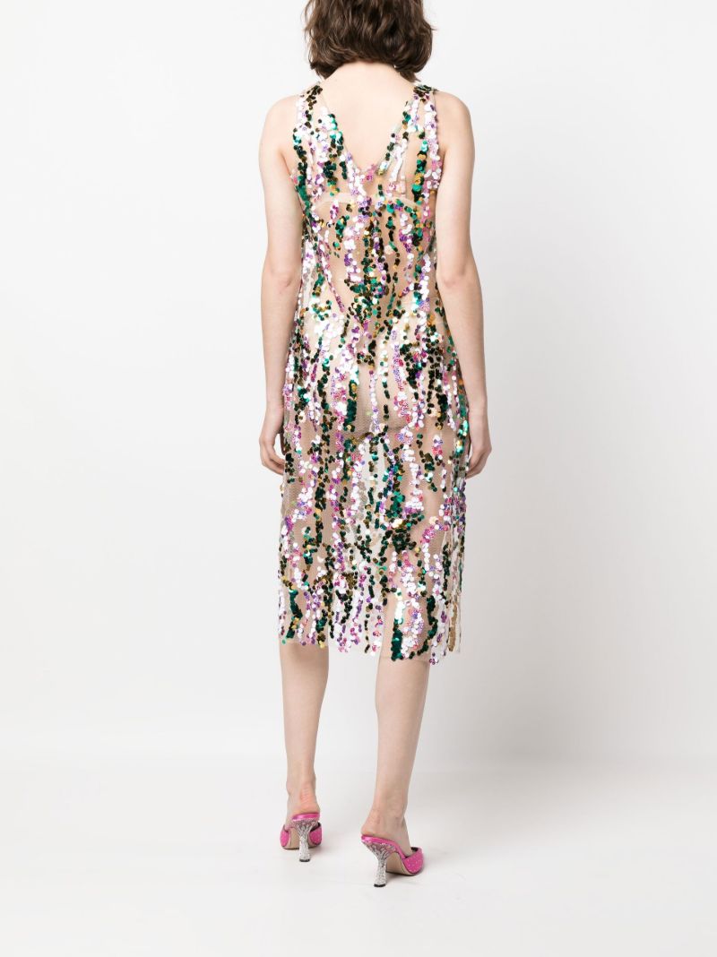 Multicolour Rhode Sequin Embellished Midi Dress