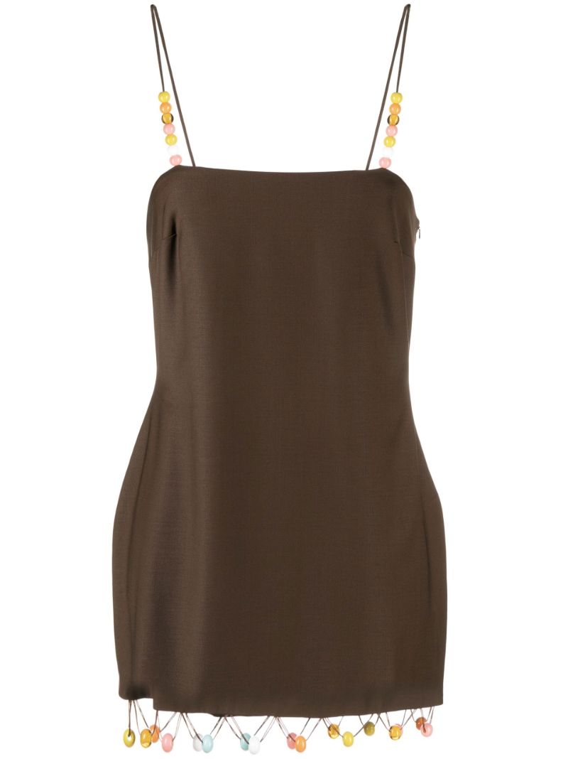 Brown River Beaded Mini Dress