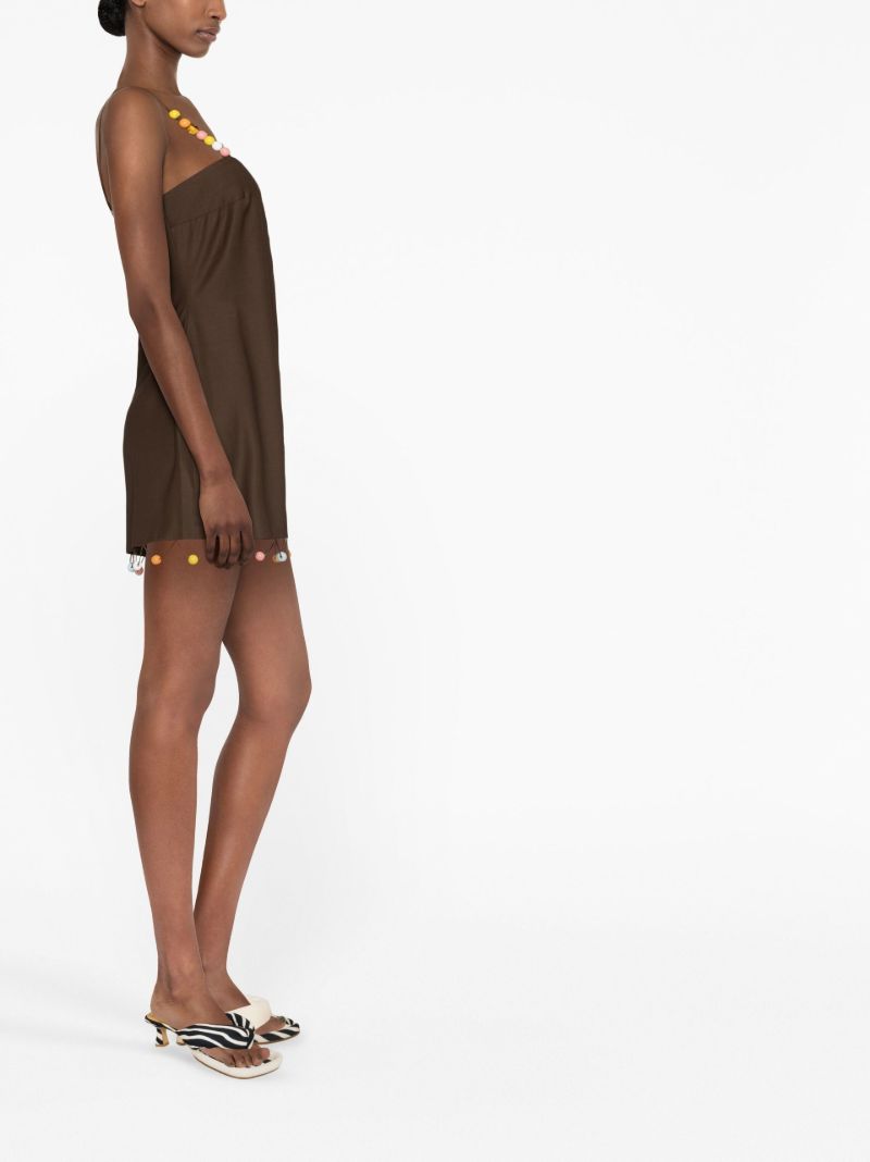 Brown River Beaded Mini Dress