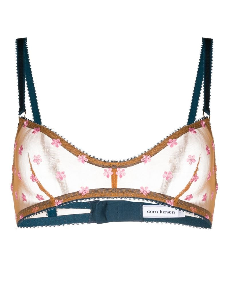 Orange Collette Floral Embroidered Bralette