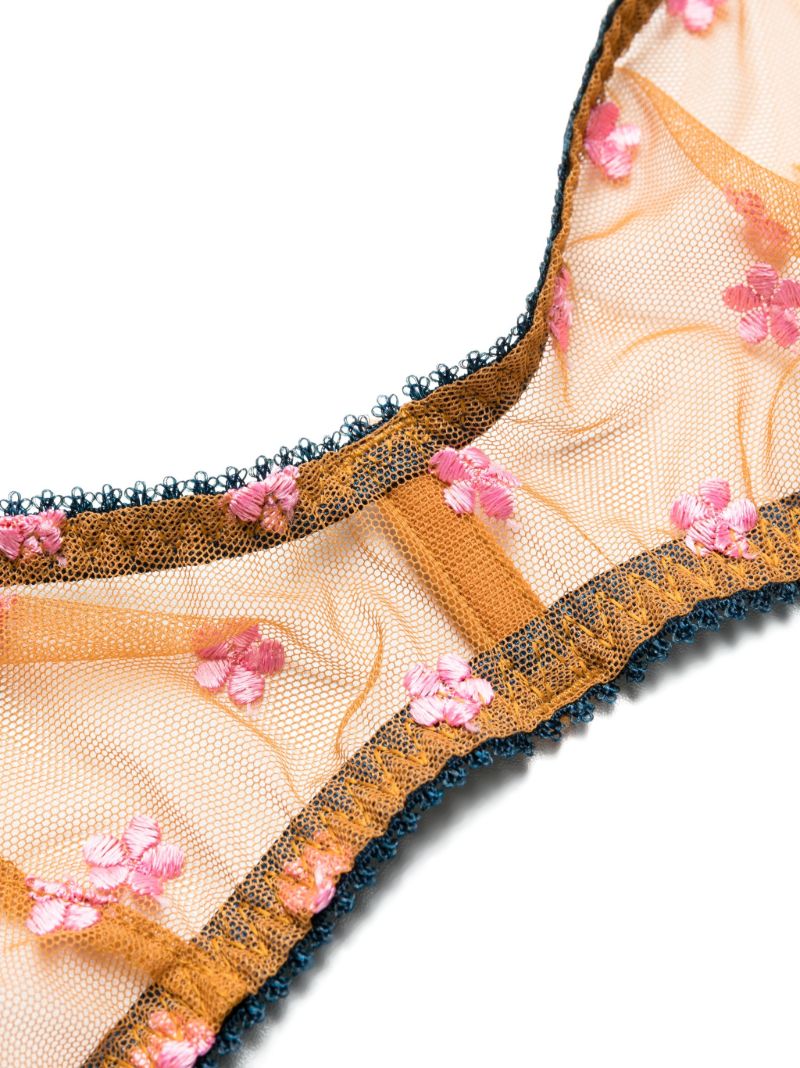 Orange Collette Floral Embroidered Bralette