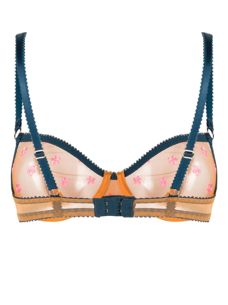 Orange Collette Embroidered Underwired Bra