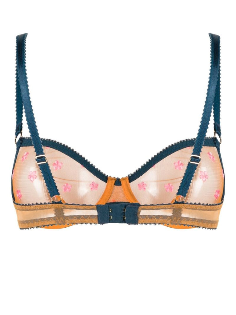 Orange Collette Embroidered Underwired Bra