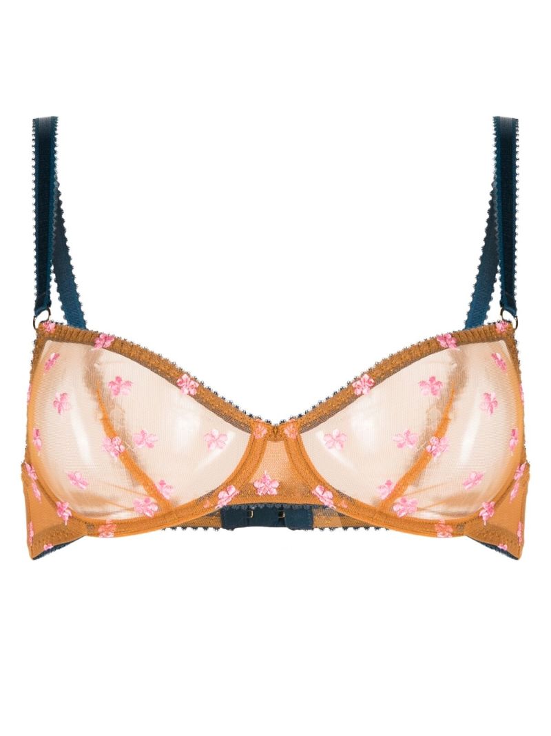 Orange Collette Embroidered Underwired Bra
