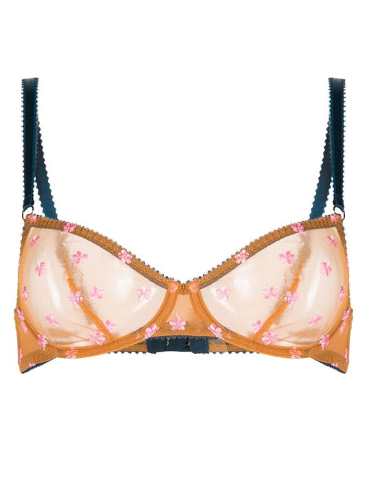 Orange Collette Embroidered Underwired Bra