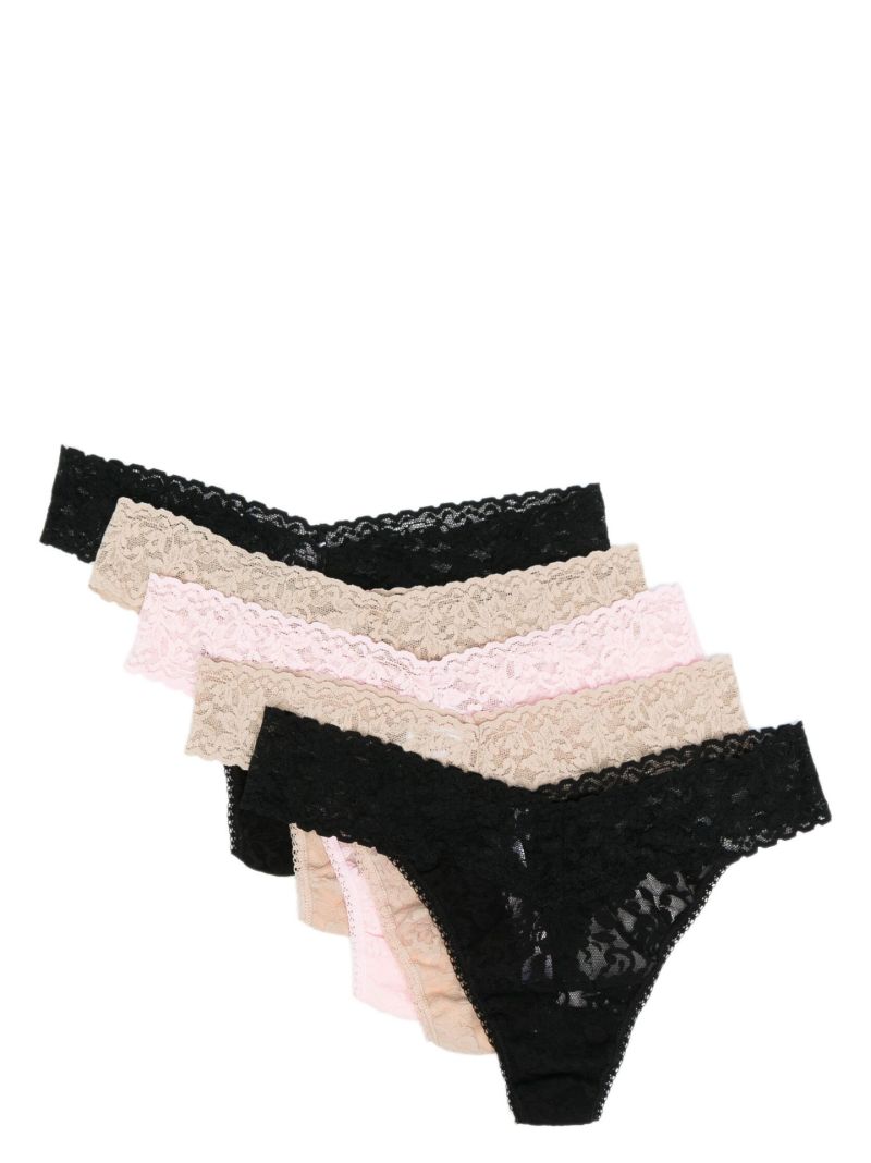 Multicolour Lace Thong Set