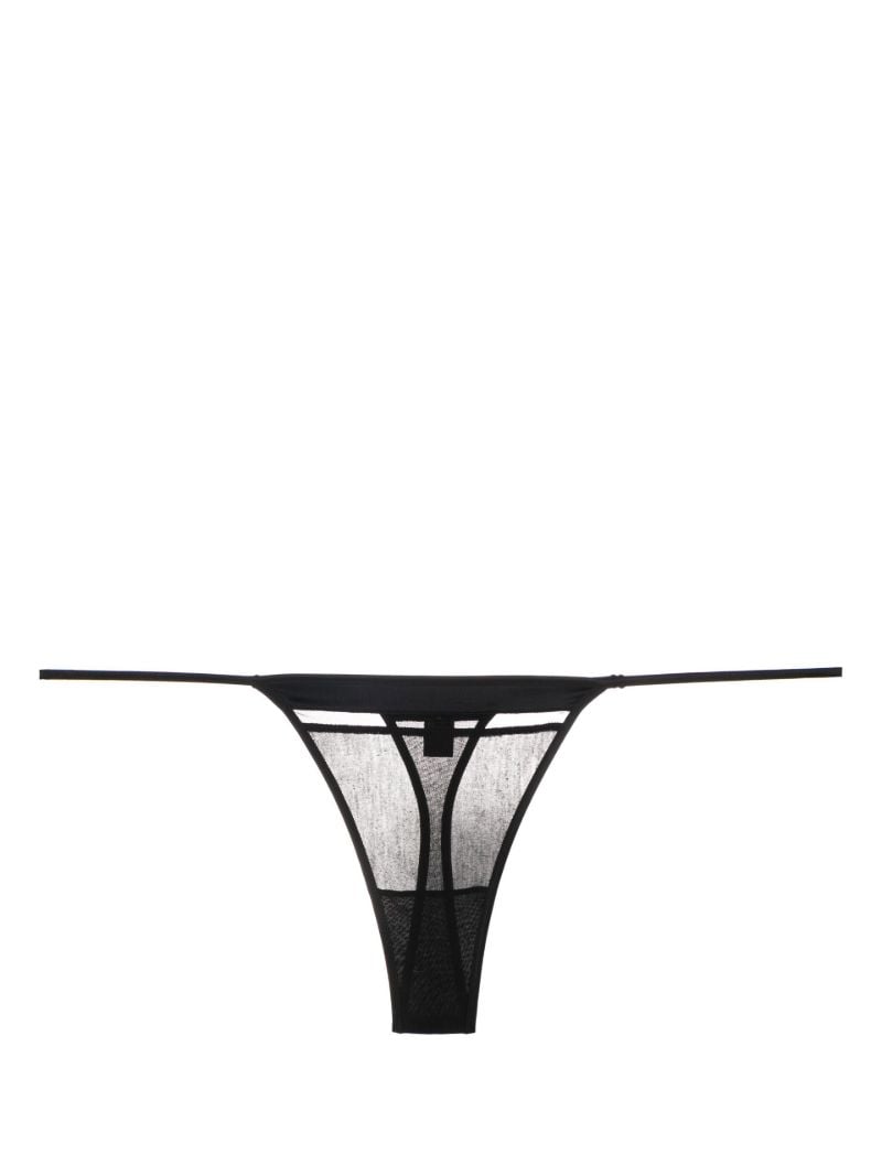 Black Sheer High Cut Thong