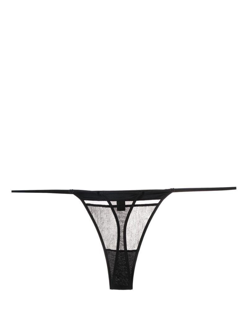 Black Sheer High Cut Thong