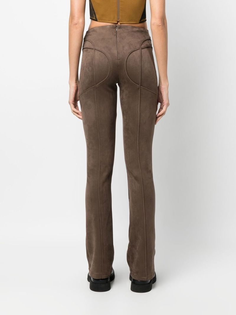 Brown Lara Faux Suede Flared Trousers