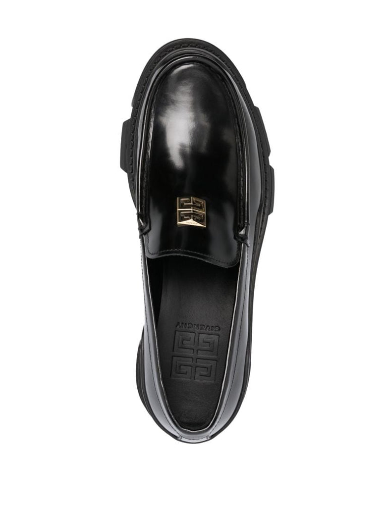 Black Terra Chunky Leather Loafers