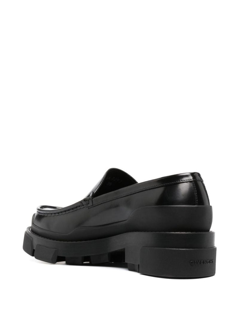 Black Terra Chunky Leather Loafers