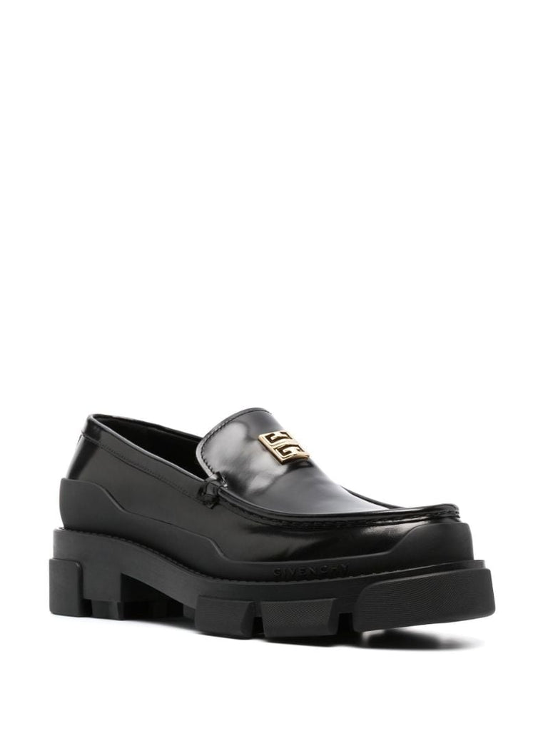 Black Terra Chunky Leather Loafers