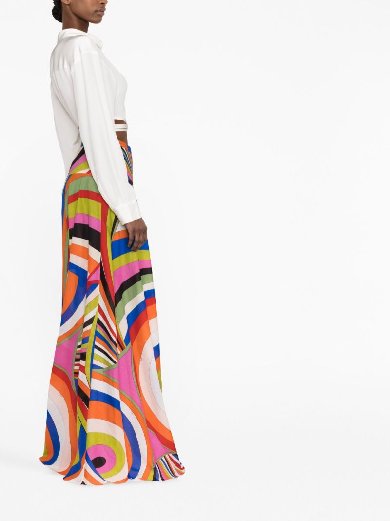 Multicolour Iride Print Silk Skirt