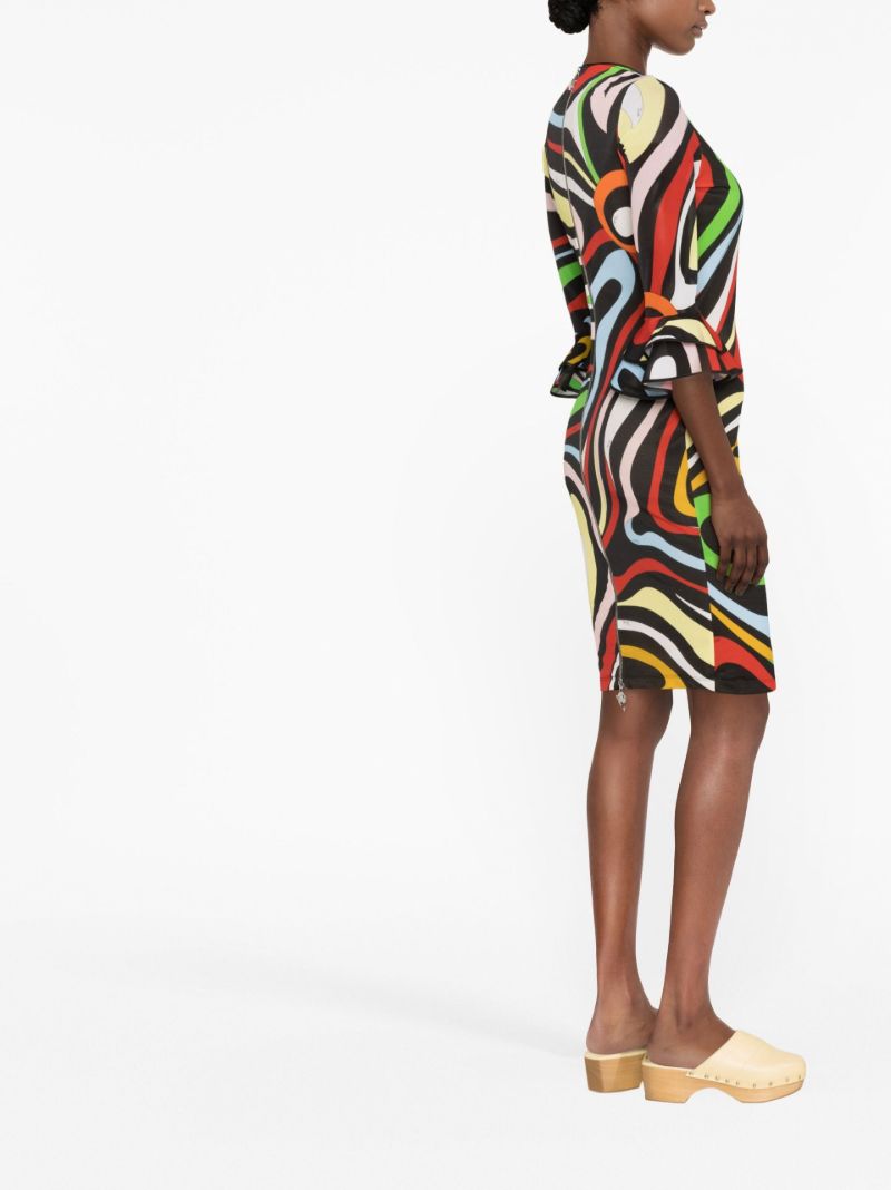 Black Marmo-print Mini Dress