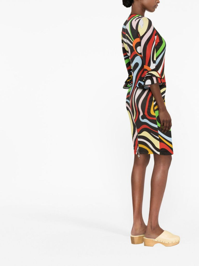 Black Marmo-print Mini Dress