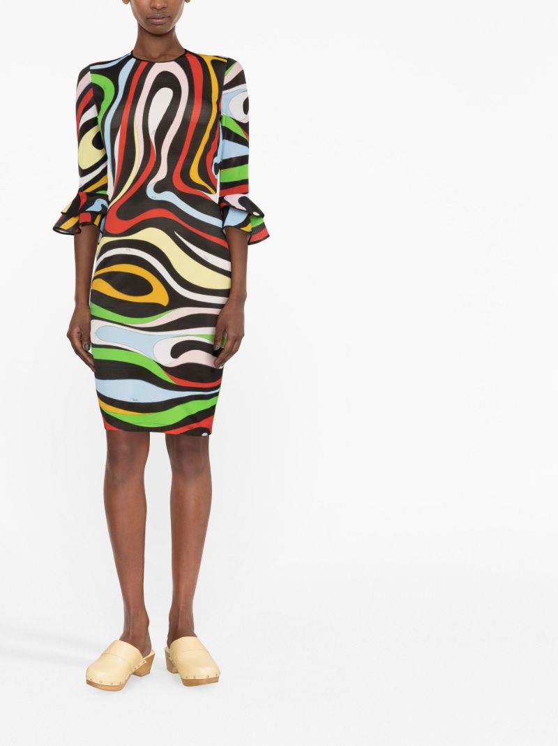 Black Marmo-print Mini Dress