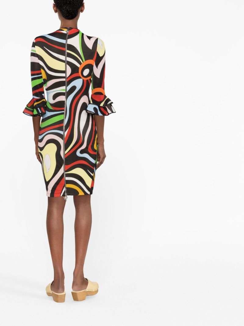 Black Marmo-print Mini Dress