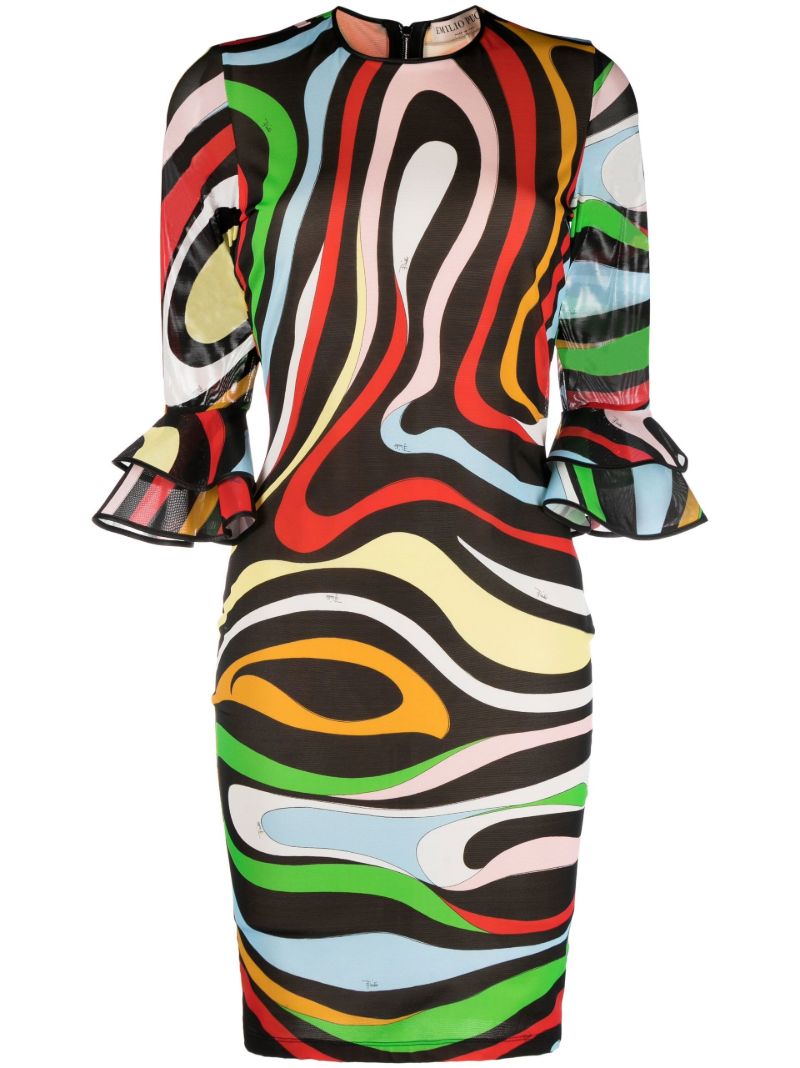 Black Marmo-print Mini Dress