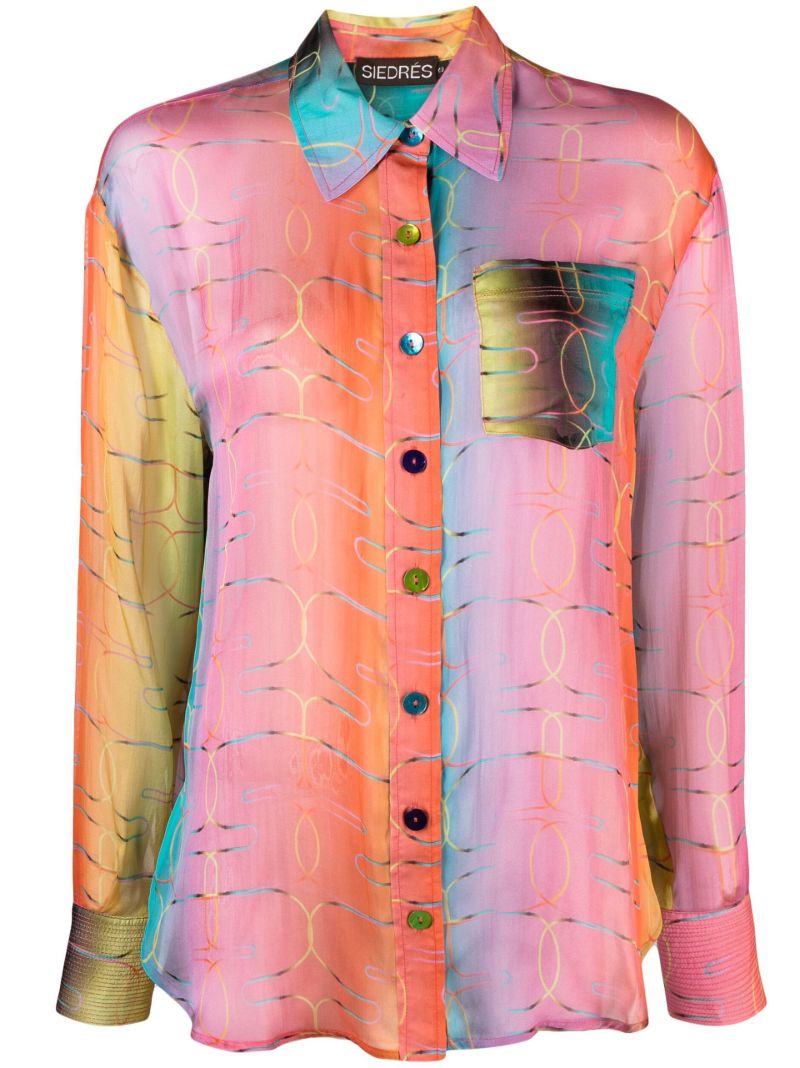 Pink Esme Gradient Print Silk Shirt
