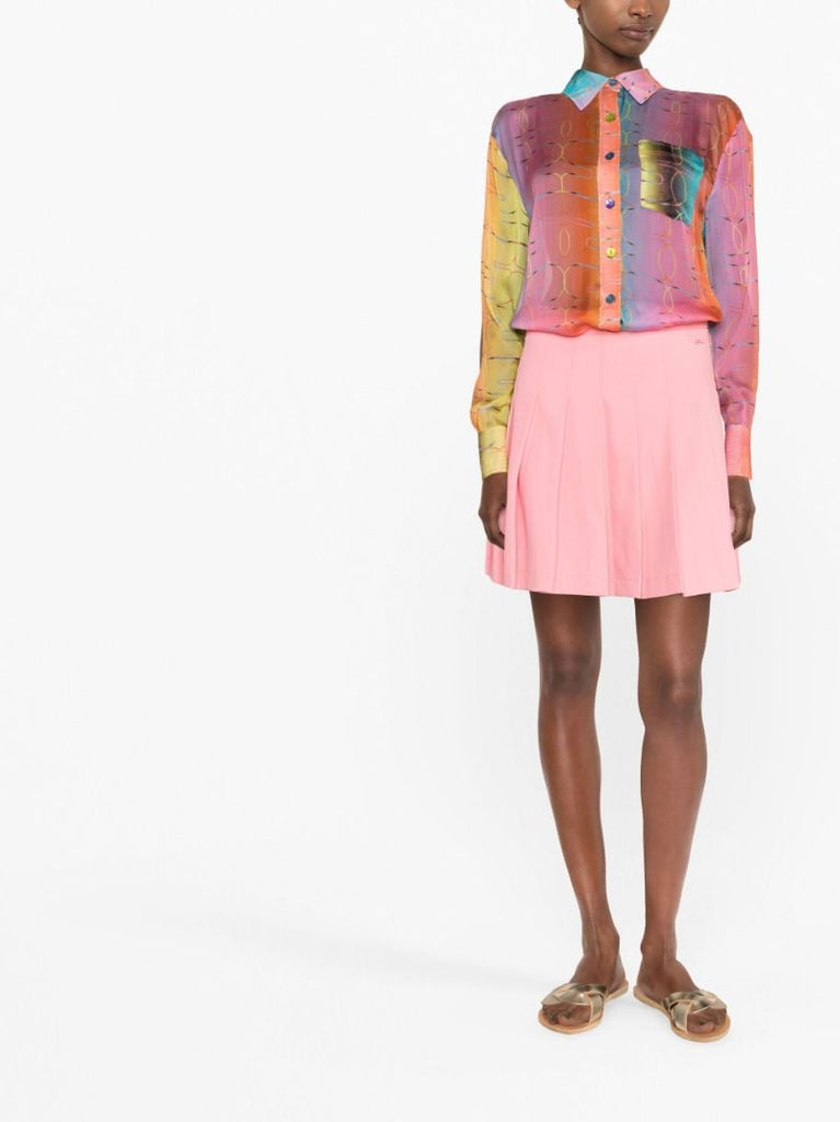 Pink Esme Gradient Print Silk Shirt