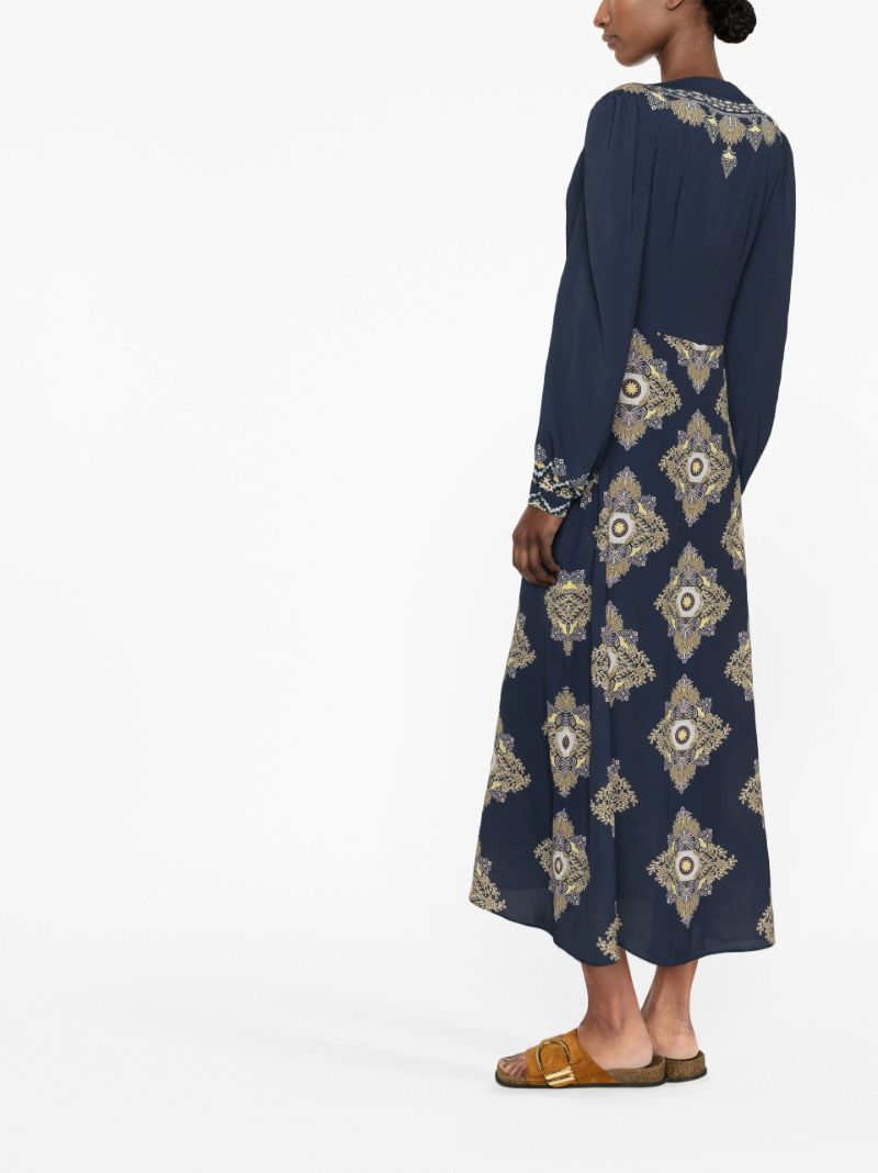 Blue Embroidered Design Dress