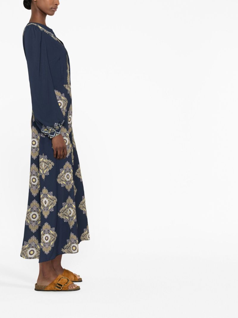 Blue Embroidered Design Dress