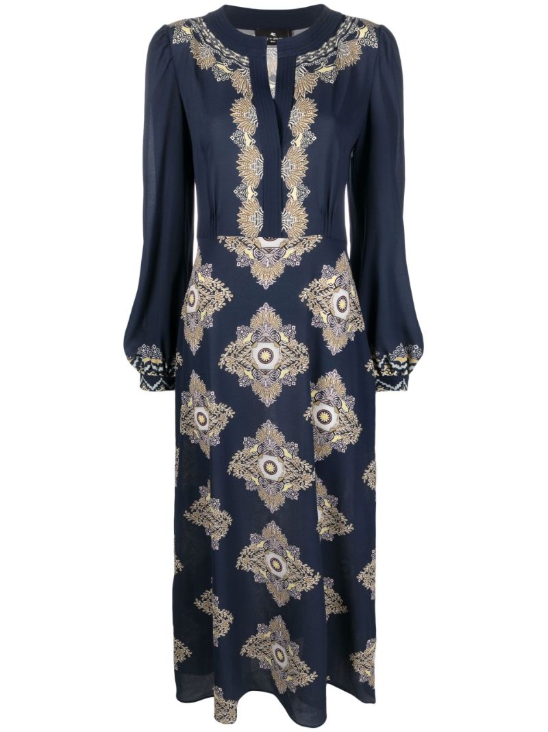 Blue Embroidered Design Dress