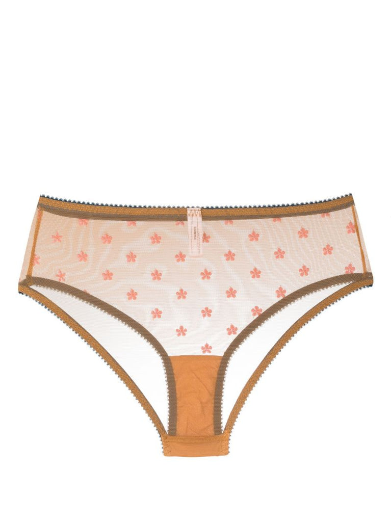 Orange Collette Floral Embroidered Briefs