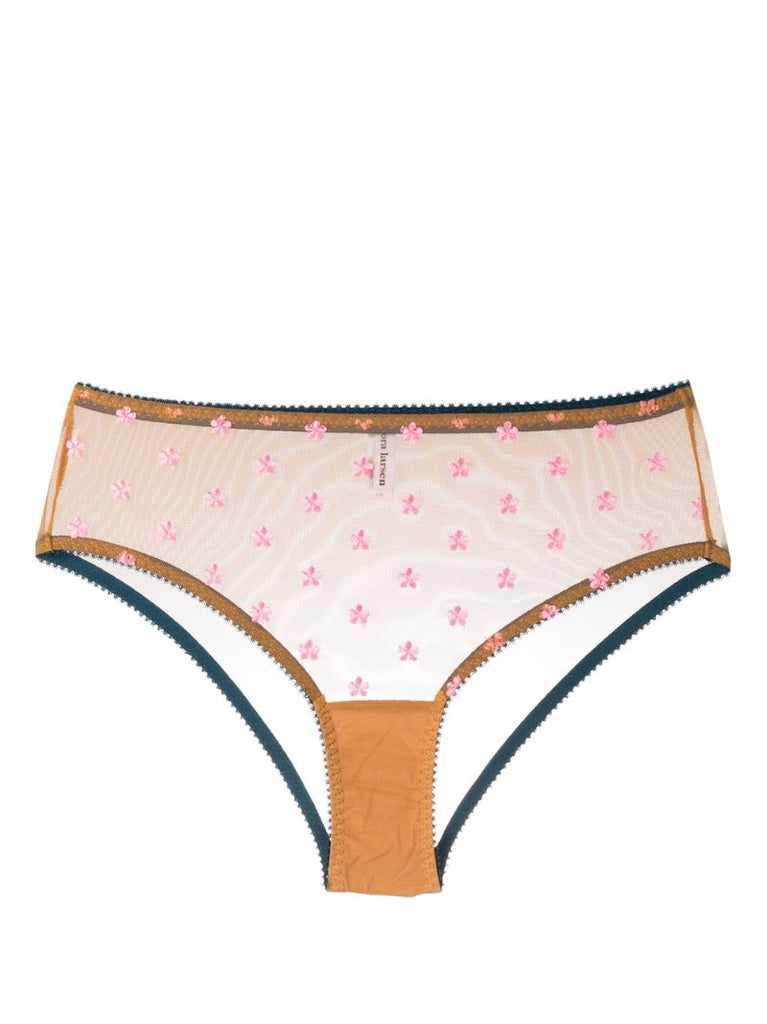 Orange Collette Floral Embroidered Briefs