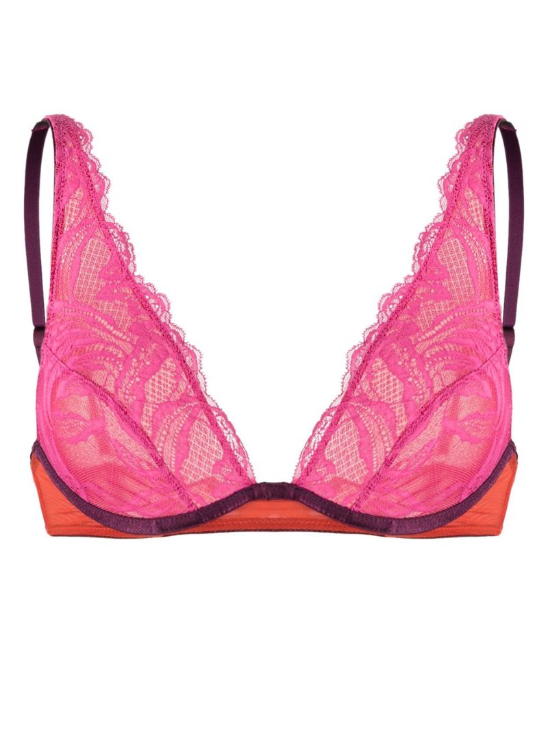 Pink Alba Lace High Apex Underwired Bra