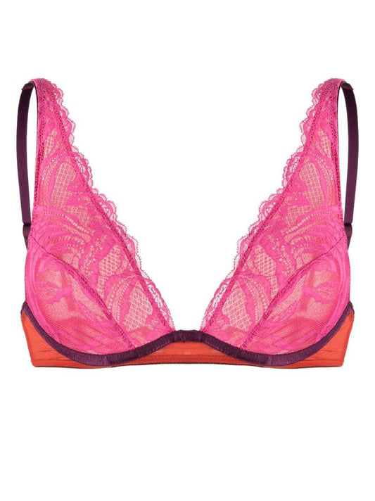 Pink Alba Lace High Apex Underwired Bra