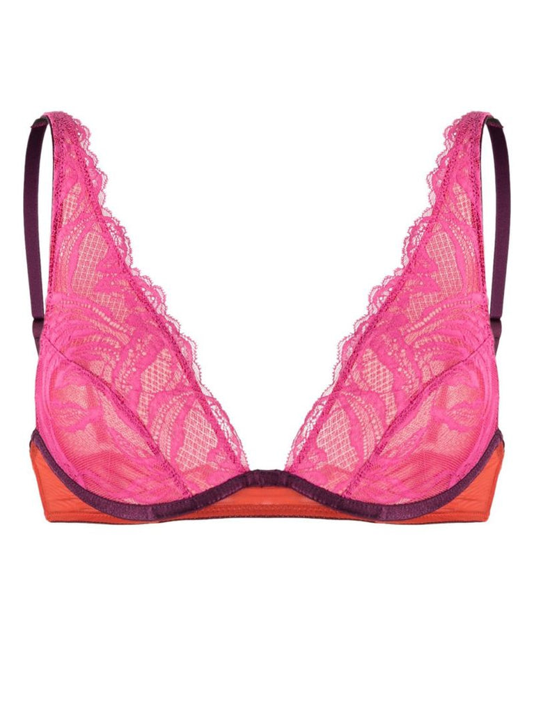 Pink Alba Lace High Apex Underwired Bra