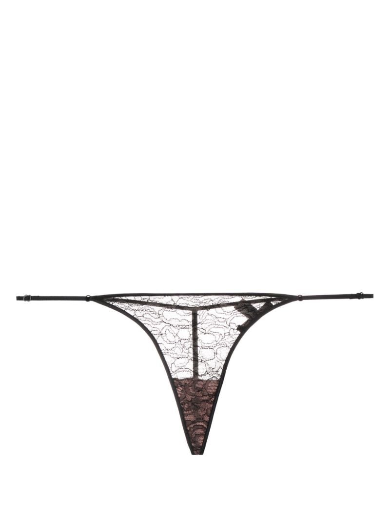 Black Lace Panel Thong