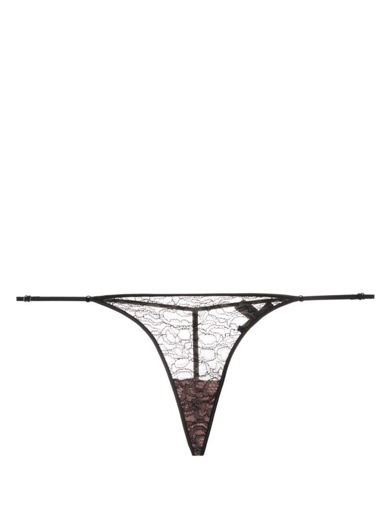 Black Lace Panel Thong
