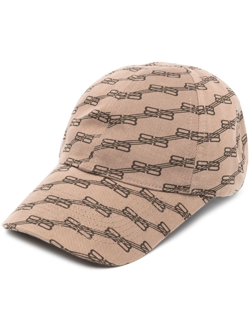 Brown Logo Print Cotton Baseball Cap