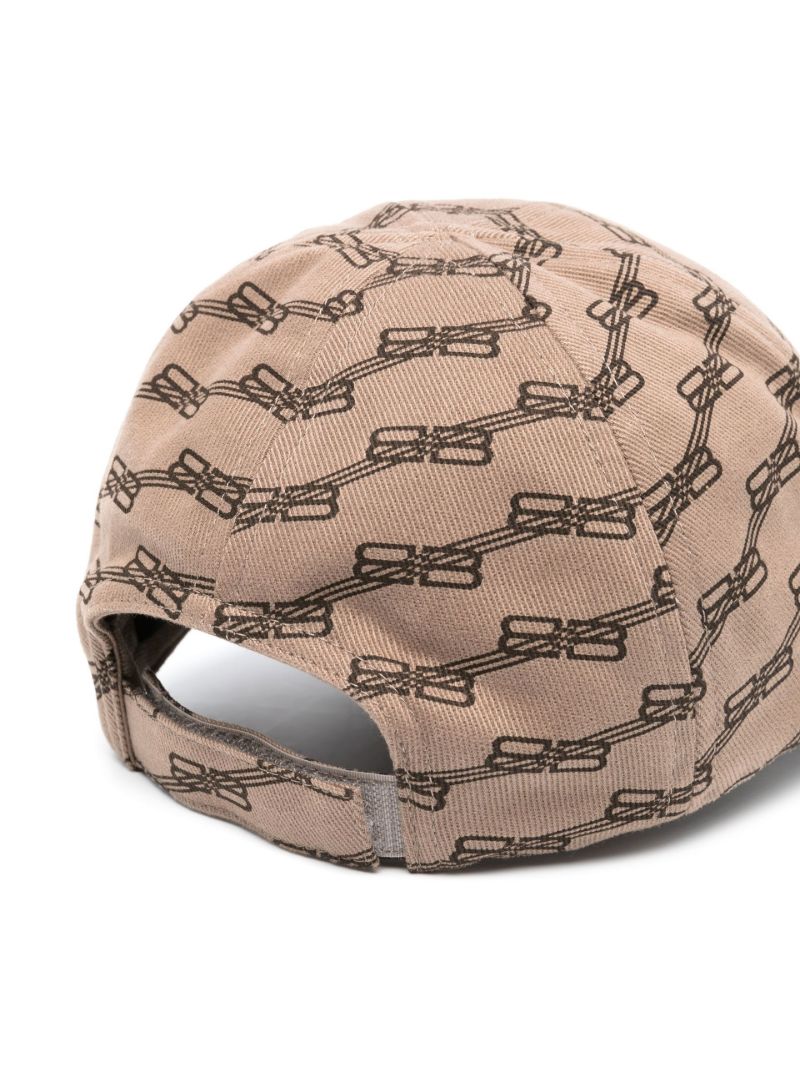 Brown Logo Print Cotton Baseball Cap