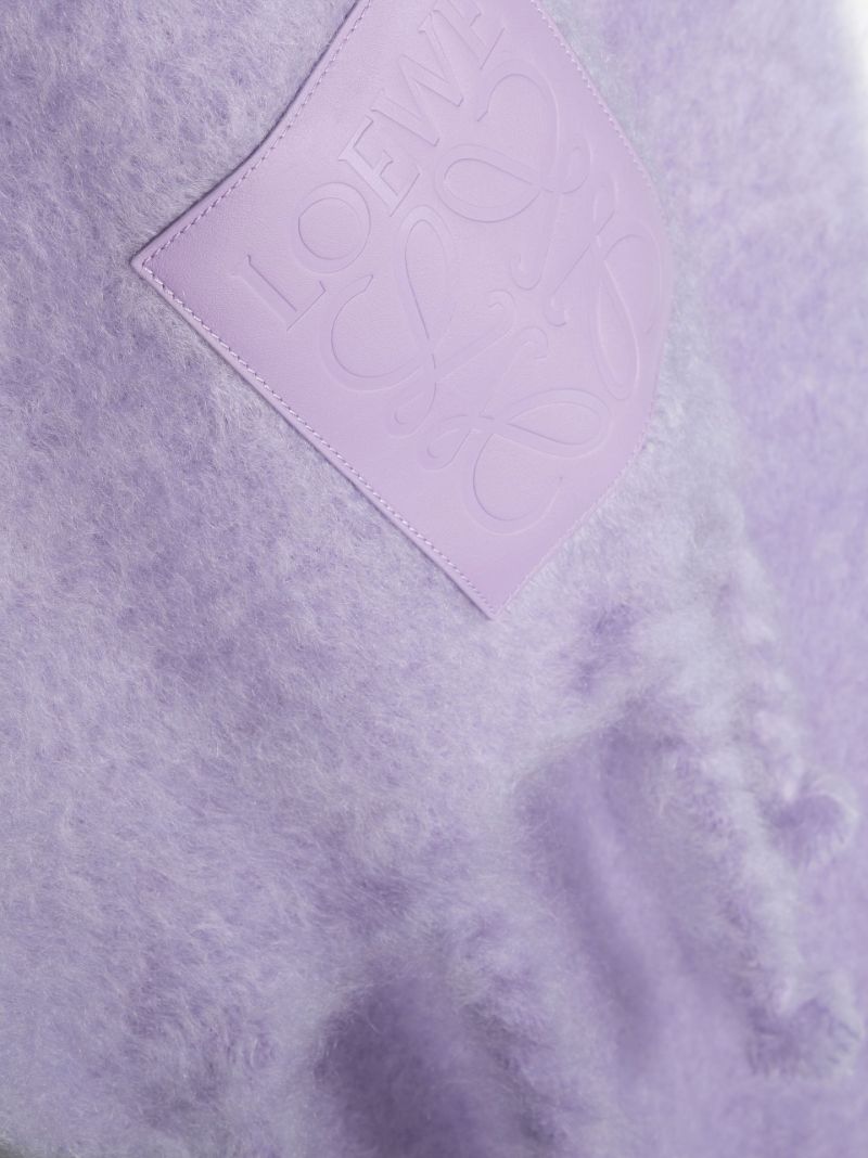 Purple Chunky Logo Patch Scarf
