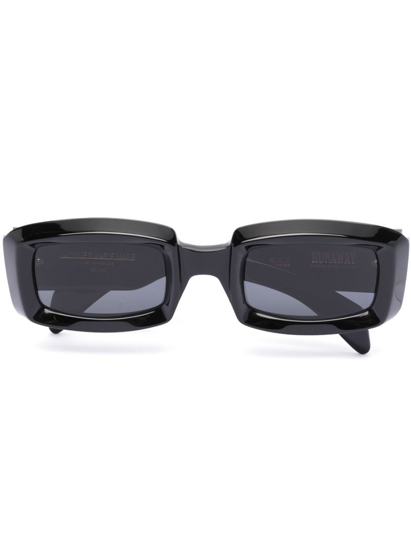 Black Runaway Rectangle Sunglasses