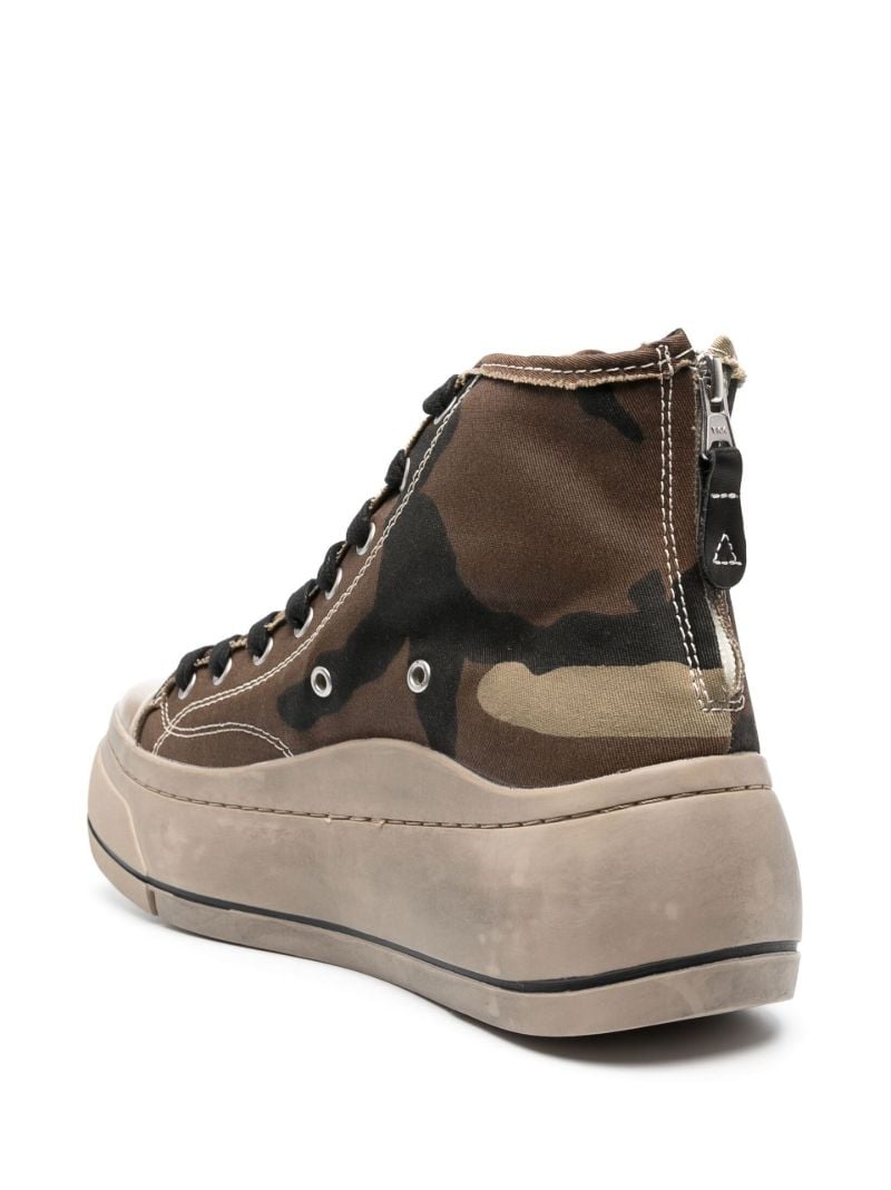 Brown Camouflage Print High-top Sneakers