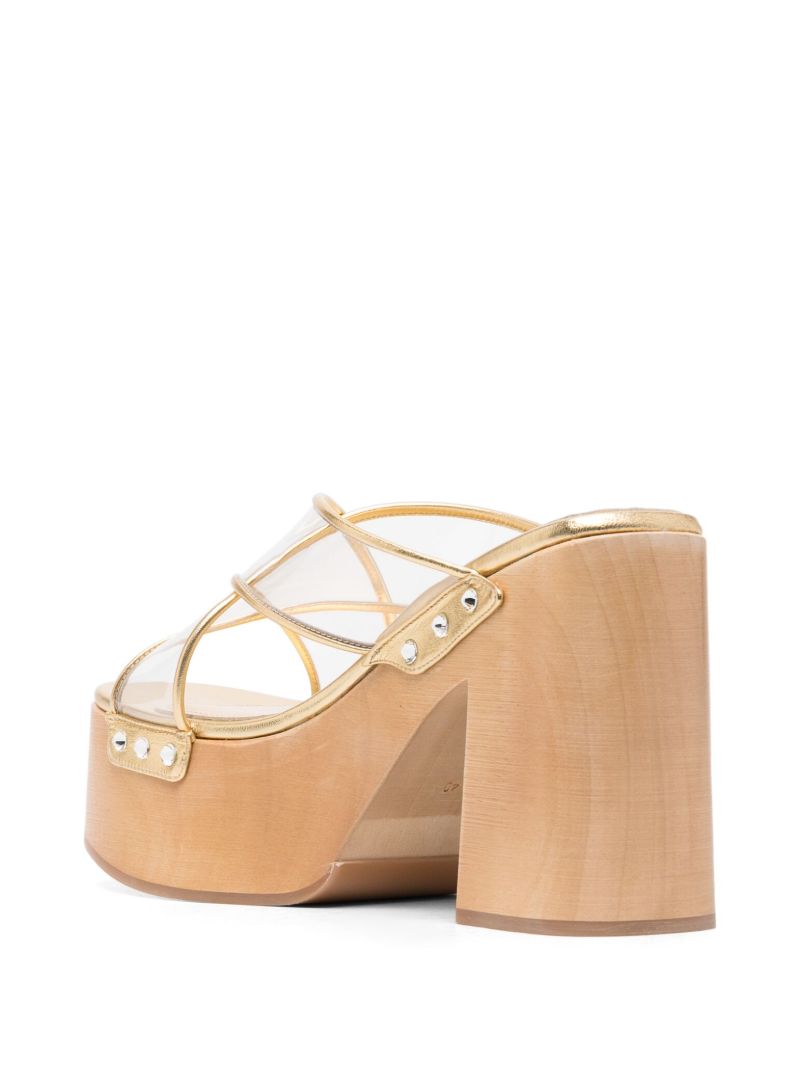 Gold-tone 115 Platform Mules