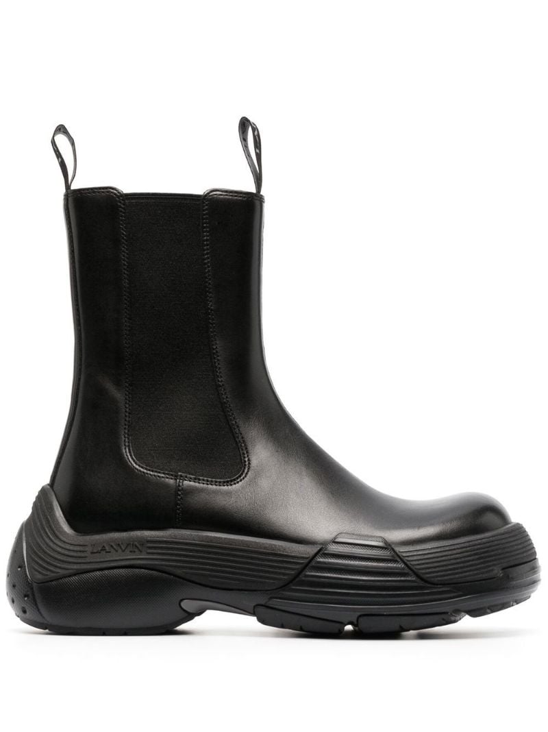Black Leather Chelsea Boots