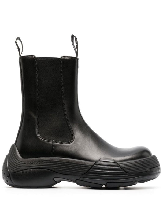 Black Leather Chelsea Boots