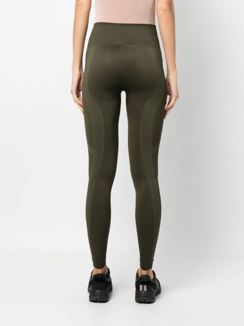 Green Logo Print Sports Leggings