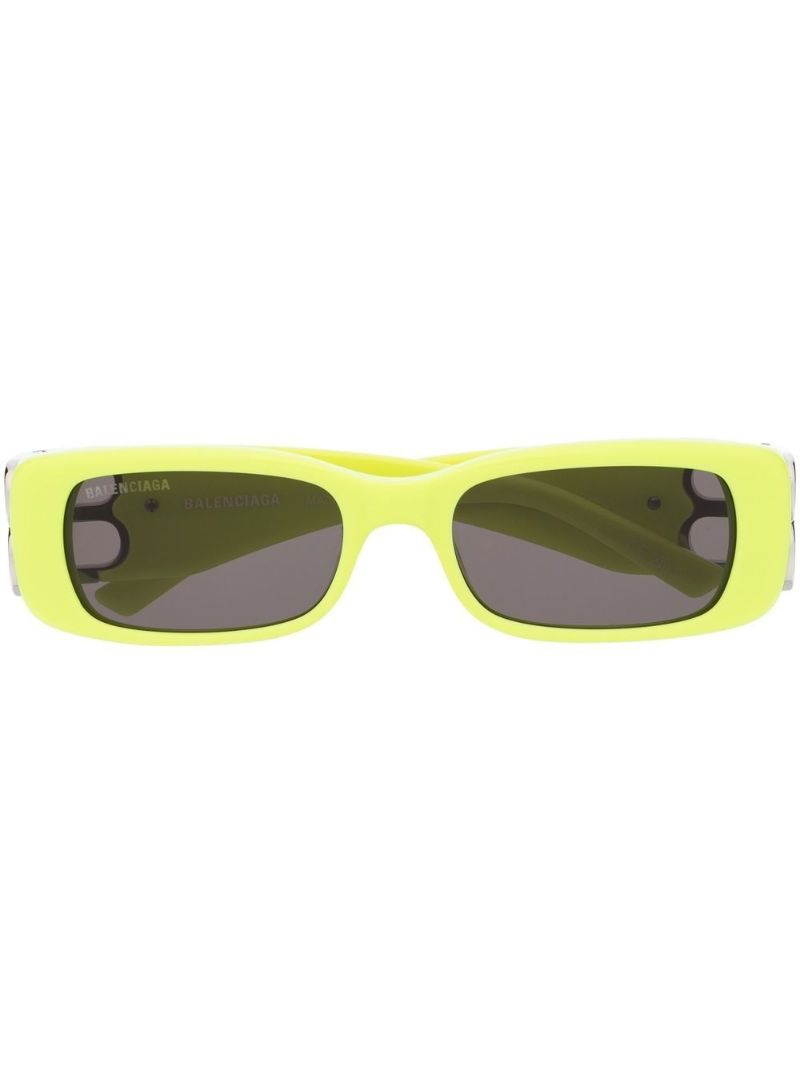 Yellow Logo Rectangular Sunglasses