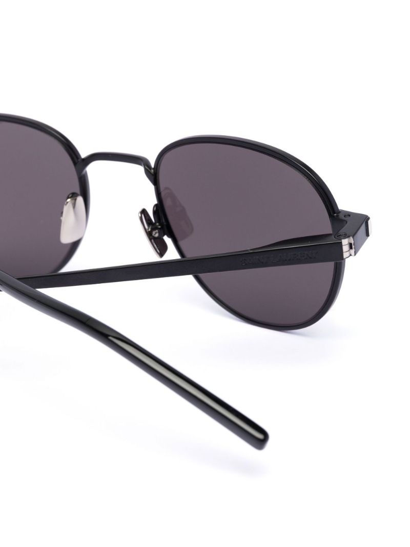 Black 555 Round Sunglasses
