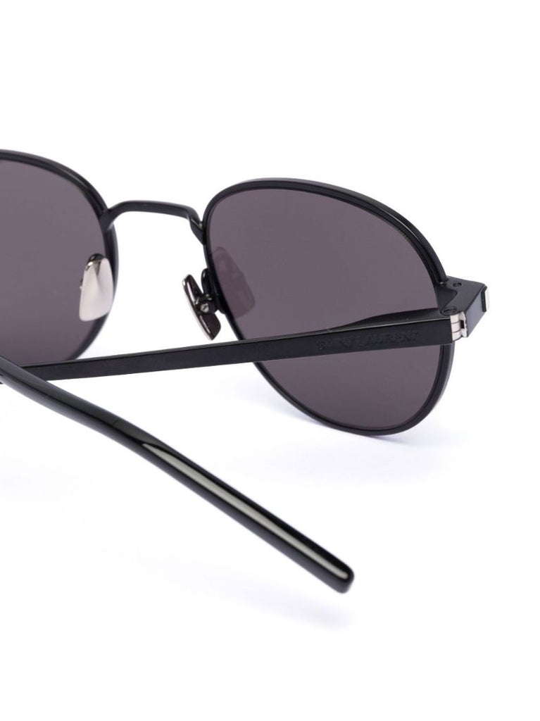 Black 555 Round Sunglasses