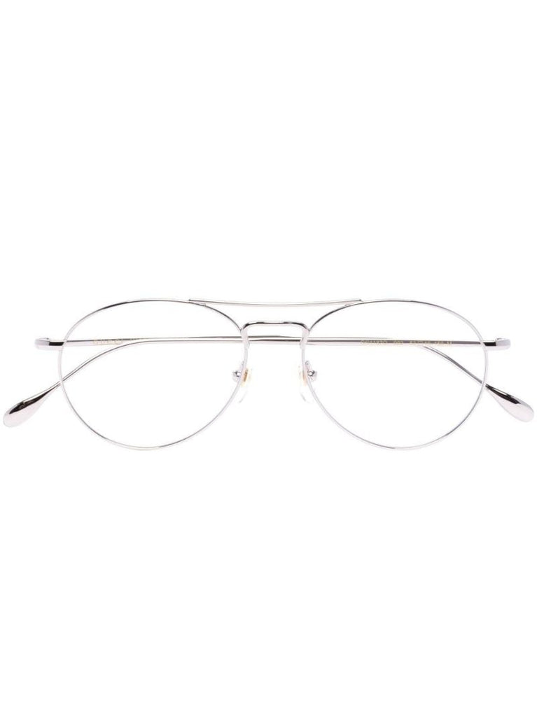 Silver-tone Pilot-frame Optical Glasses